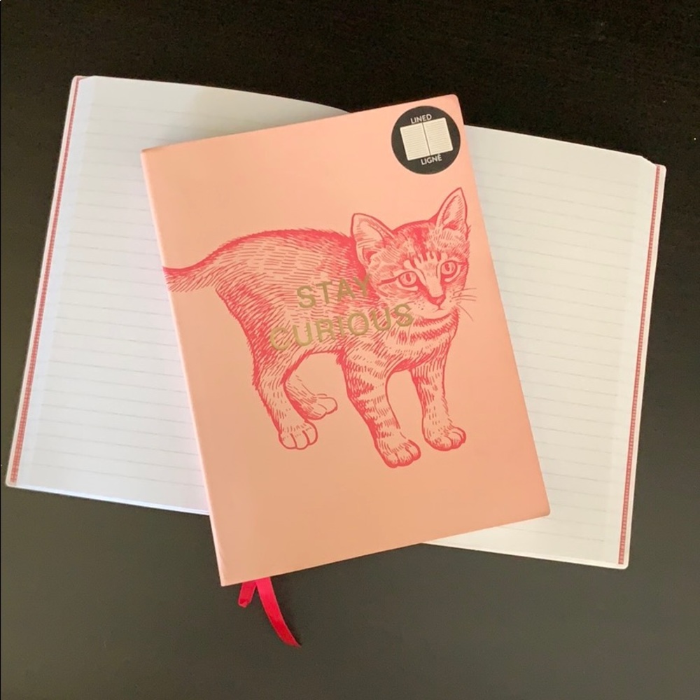 Carnet Stay Curious Cat Pink 96 Page Lined Journal
